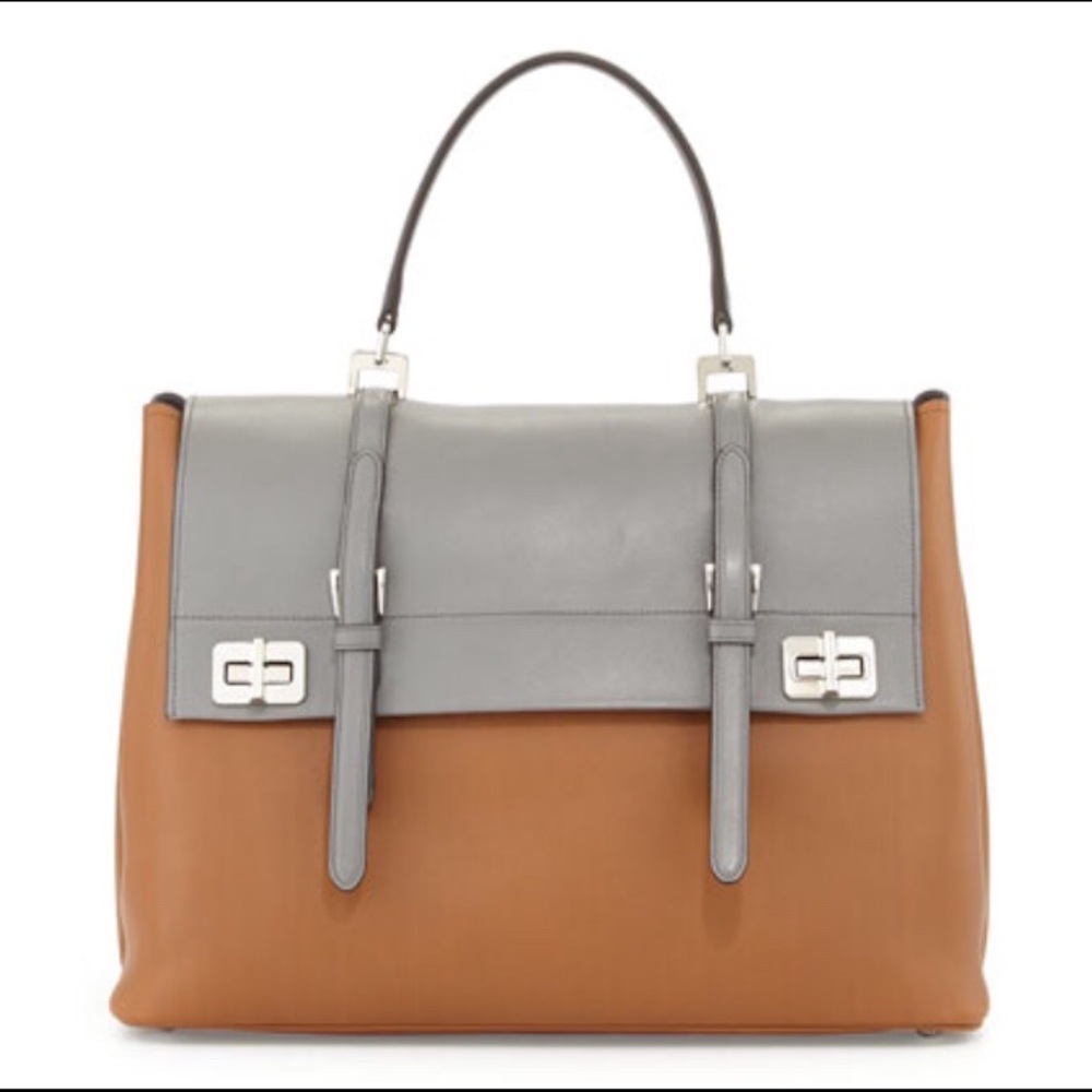 Large Leather Prada Bi-Color Satchel - Gorgeous!